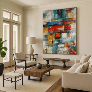Red Geometric Urban Contemporary Abstract Canvas Wall Art F2U89 Red Geometric Urban Contemporary Abstract Canvas Wall Art F2U89