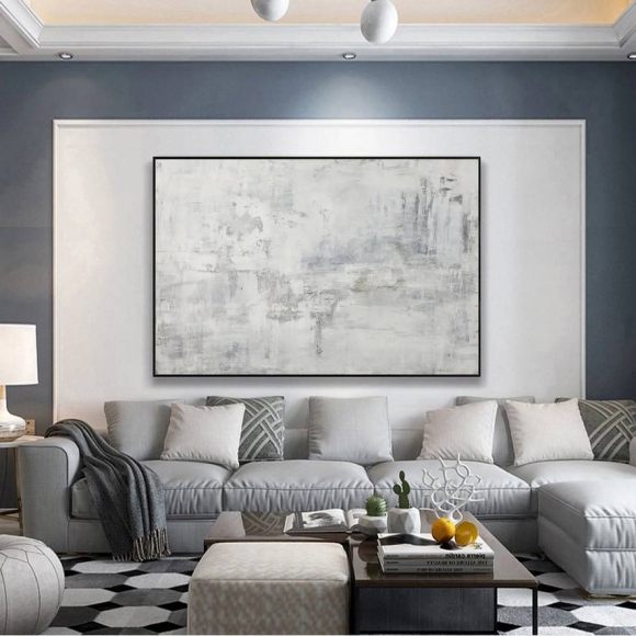 Painting Abstract Gray Black Abstract Canvas Wall Art PBQ2T