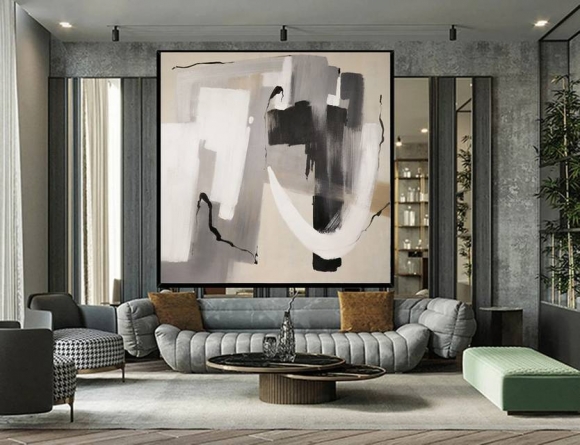 Gray White Modern You Abstract Canvas Wall Art 8W4V7 Gray White Modern You Abstract Canvas Wall Art 8W4V7