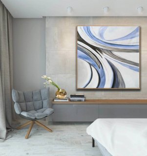 Modern Grey Minimal Office Abstract Canvas Wall Art EC5HV Modern Grey Minimal Office Abstract Canvas Wall Art EC5HV