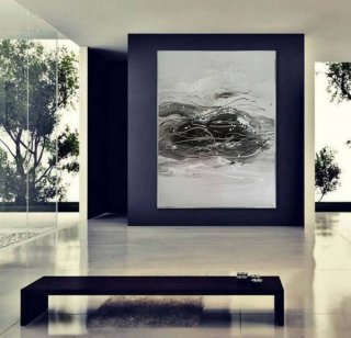 Black Landscape Minimalist Abstract Canvas Wall Art 6G7GD