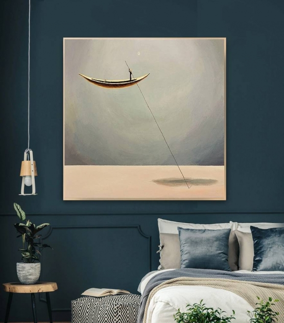Painting Oversized Living Boat Abstract Canvas Wall Art YCF4H Painting Oversized Living Boat Abstract Canvas Wall Art YCF4H
