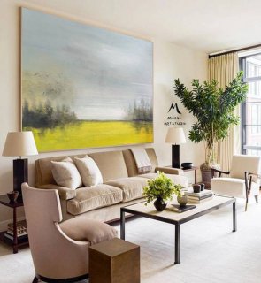 Yellow Sky Contemporary Abstract Canvas Artwork C60SU