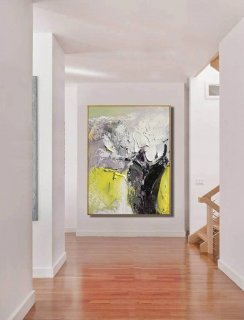 Black Modern Office Abstract Canvas Artwork 0E6BY
