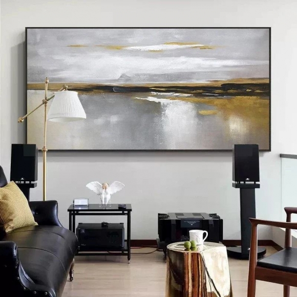 Canvas Painting Ocean Golden Abstract Canvas Artwork MOW7A Canvas Painting Ocean Golden Abstract Canvas Artwork MOW7A