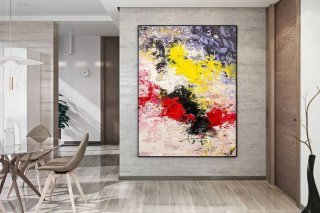 Red Painting Palette Pink Abstract Canvas Wall Art KX0M1 Red Painting Palette Pink Abstract Canvas Wall Art KX0M1